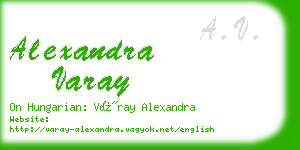 alexandra varay business card